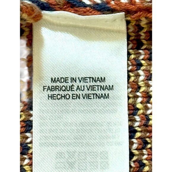 Lucky Brand Women Aztec Print Open Cardigan Sweater M Blue Orange NWT - Picture 6 of 7